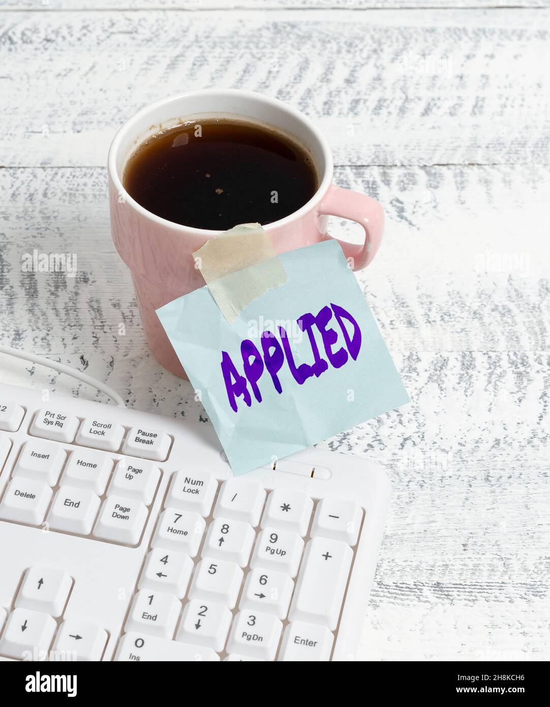 Visualizzazione concettuale applicata. La foto concettuale messa a uso pratico invece di essere teoricamente applicabile New Coffee Shop Ideas Writing Foto Stock