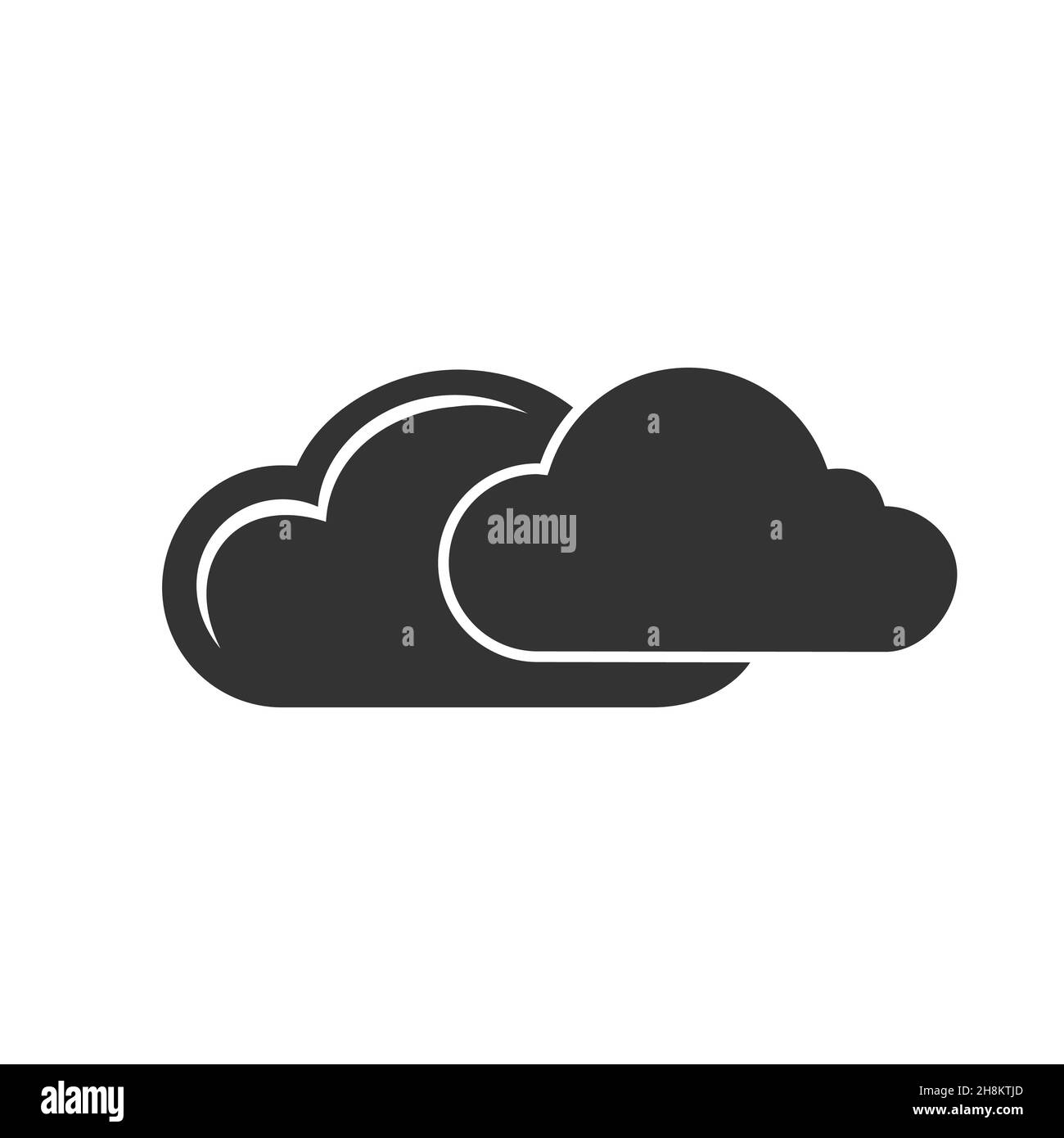 Nuvole Silhouette Vector Art isolato su sfondo bianco Illustrazione Vettoriale