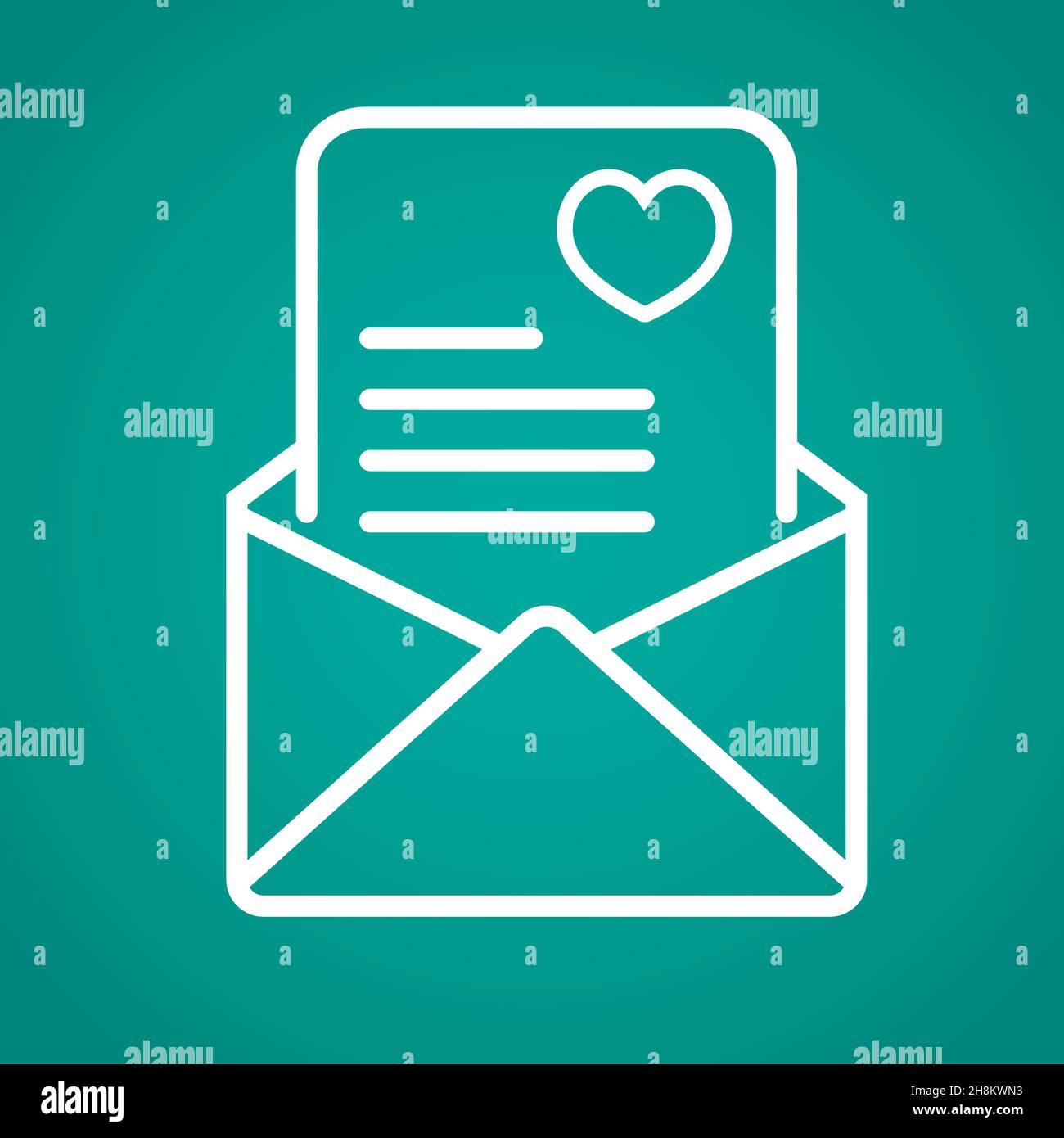 Messaggio amore. Lettera amore e romanticismo. Imposta icone colorate. Illustrazione vettoriale Illustrazione Vettoriale