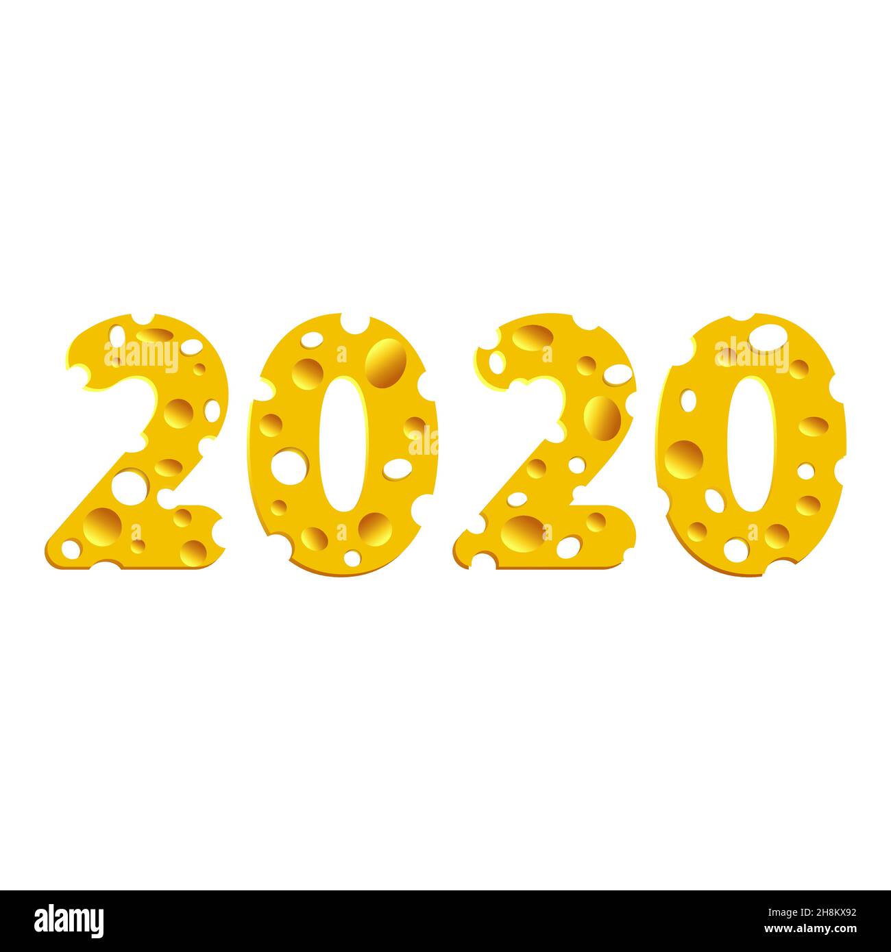 nuovi dati 2020 dal formaggio. Illustrazione Vettoriale