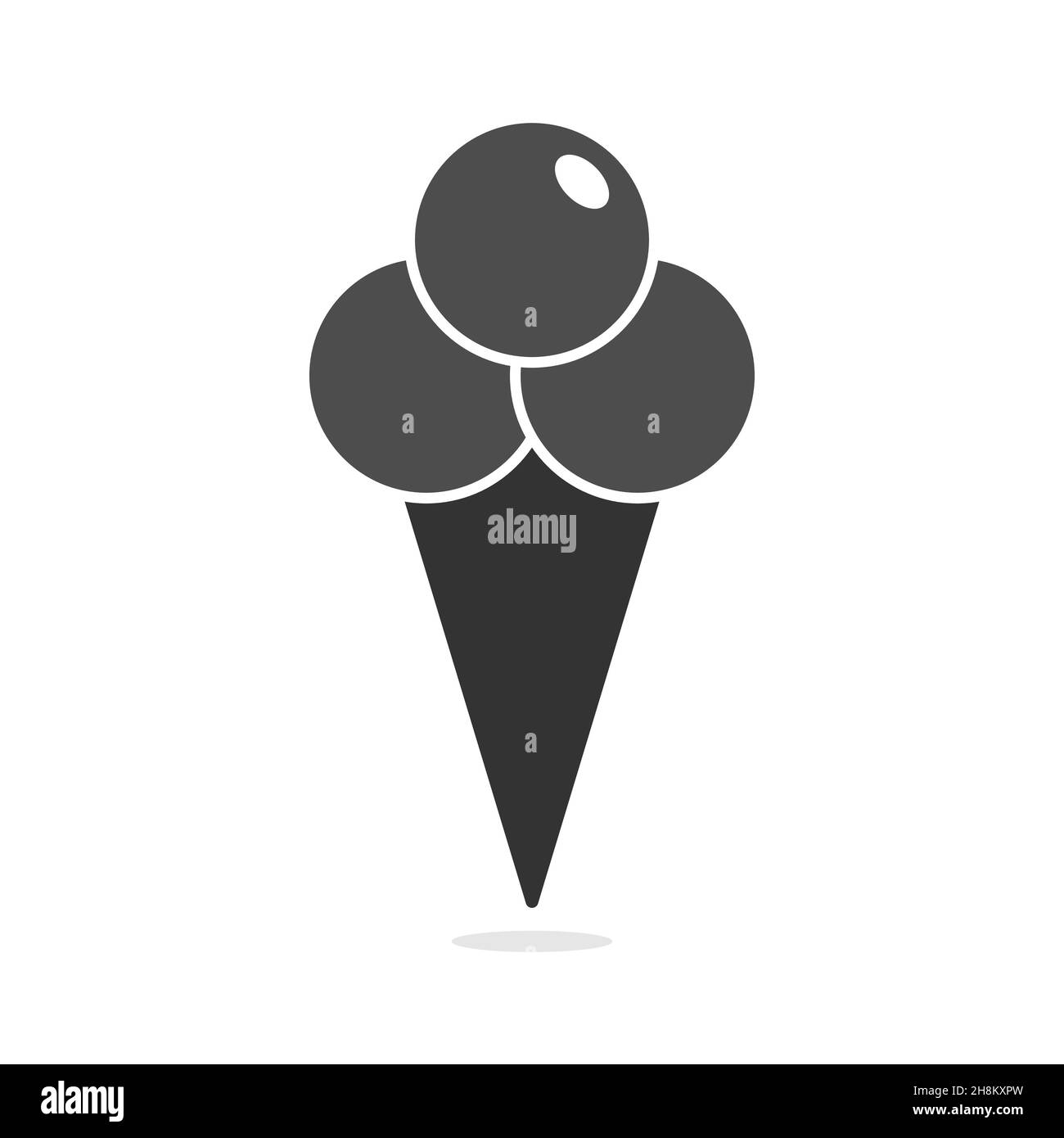 Icona del cono gelato isolata. Moderno segno dolce vaniglia deserto. Simbolo di cram di cioccolato vettore alla moda per la progettazione di siti web, pulsante per app mobile. ic logo Illustrazione Vettoriale