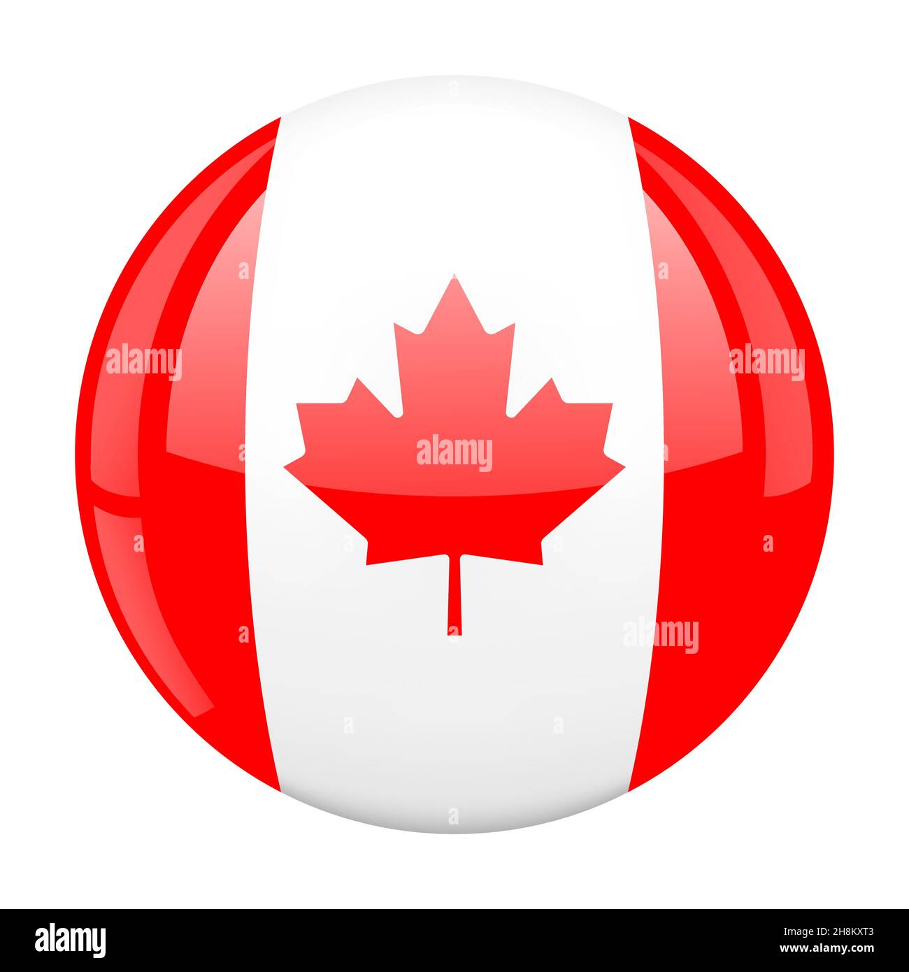 Pulsante lucido indicatore Canada 3D Illustrazione Vettoriale