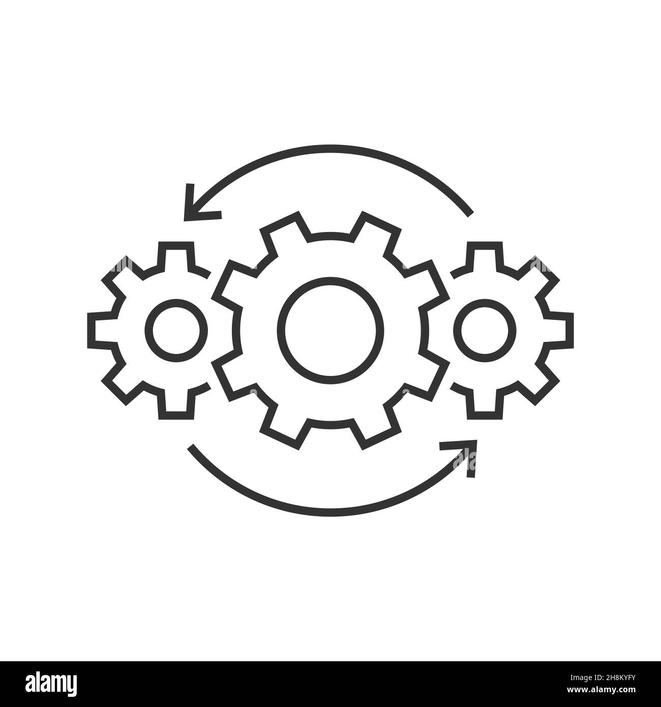 Icona semplice del vettore di linea delle operazioni isolata su sfondo bianco Illustrazione Vettoriale