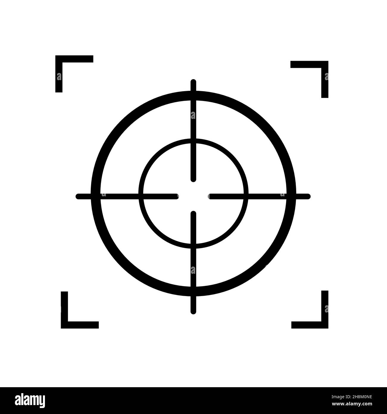 Icona di messa a fuoco immagine vettoriale nera, design piatto Illustrazione Vettoriale