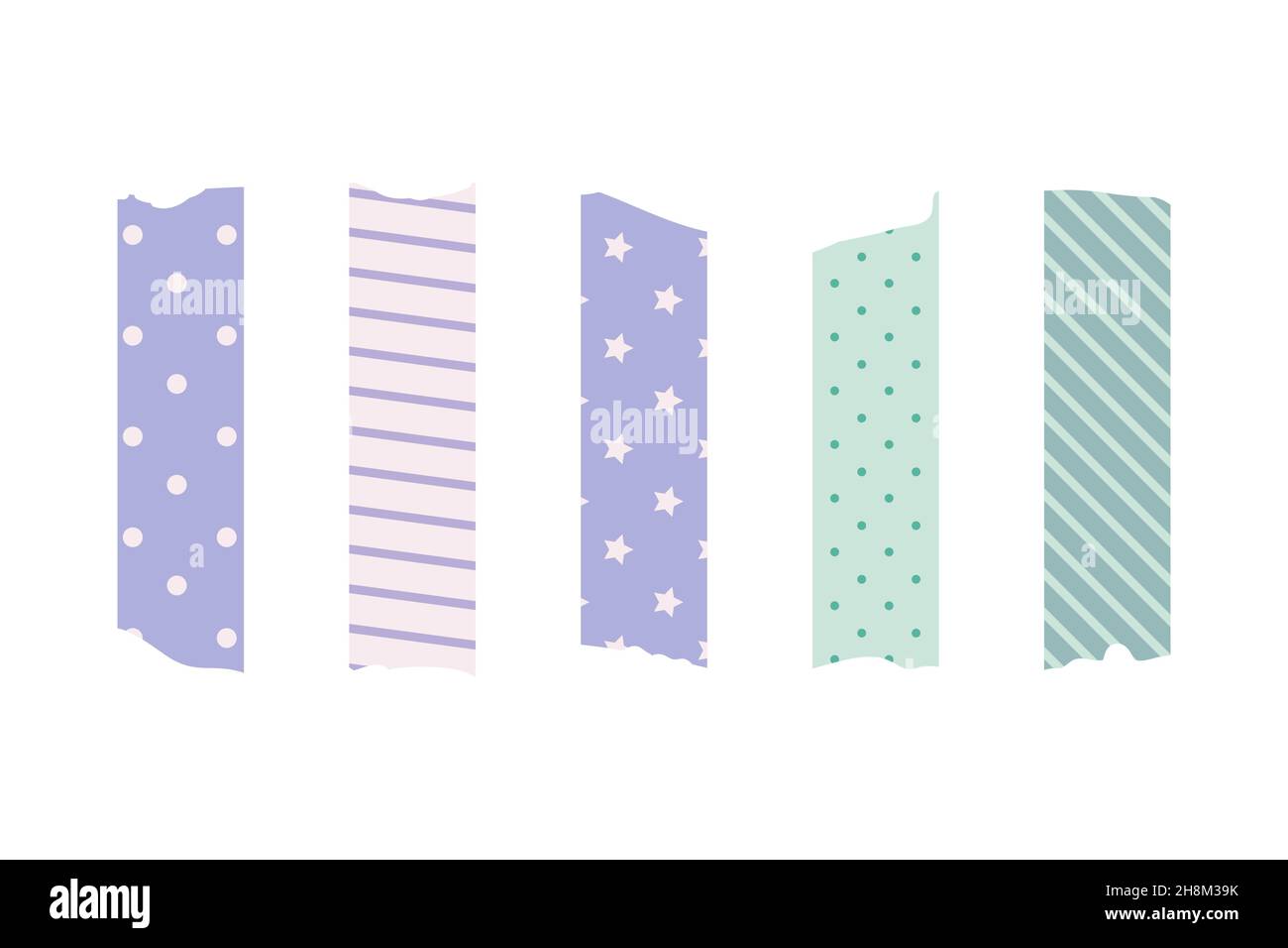 Set di nastri per mascheratura Washi. Adesivo di carta per scotch carino  per scrapbook. Set di nastri in stile giapponese con nastro, elemento  decorativo a punti Immagine e Vettoriale - Alamy