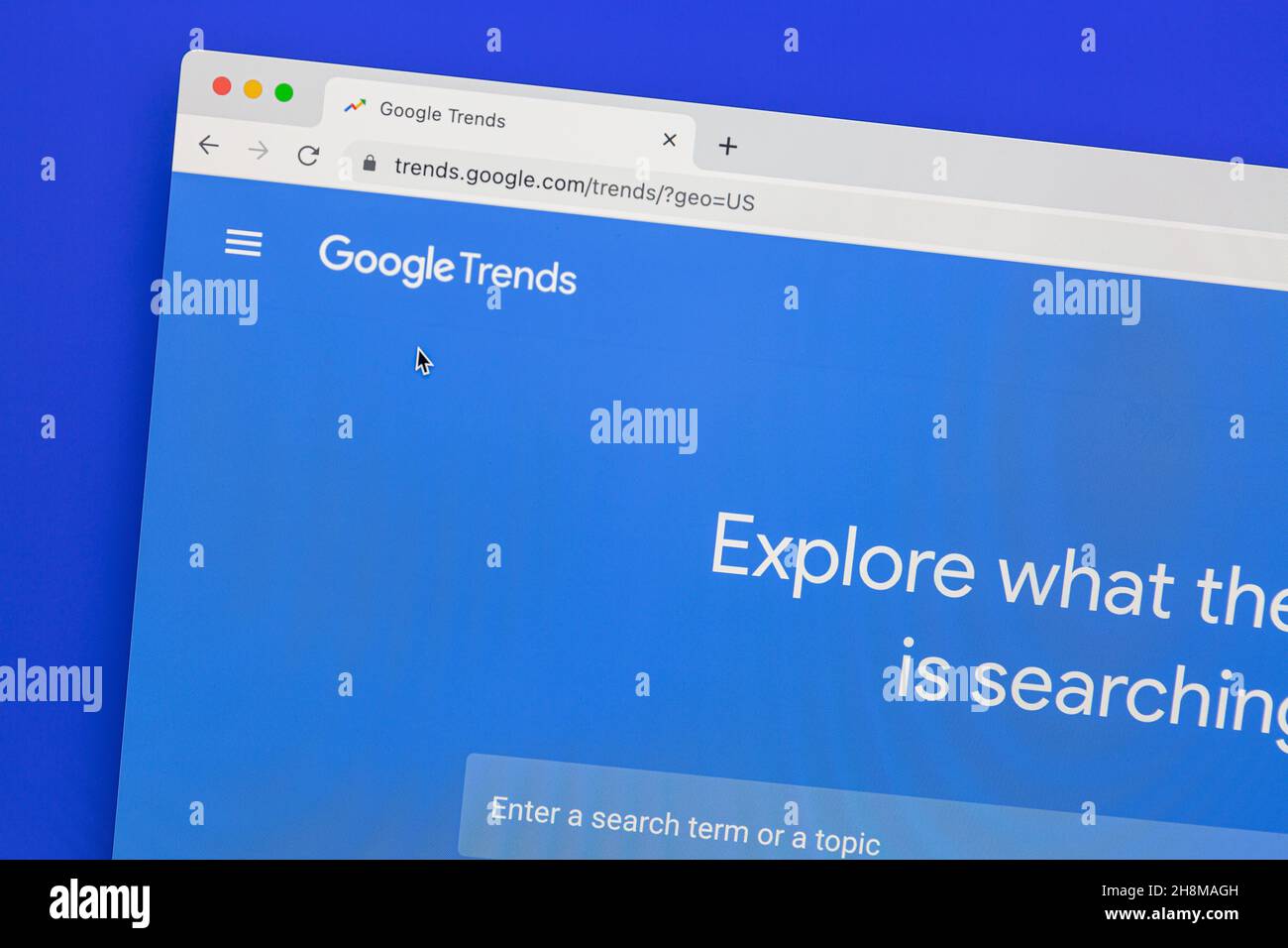 Ostersund, Svezia - 14 agosto 2021 siti Web Google Trends. Google Trends è un sito web di Google che analizza la popolarità delle principali query di ricerca i Foto Stock