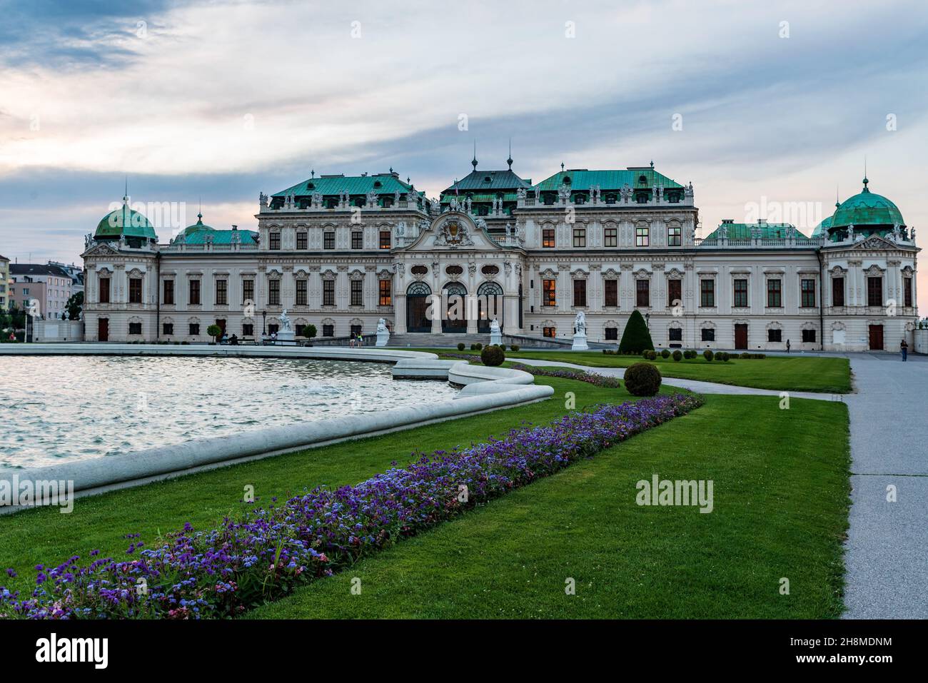Oberes Belverede castello in stile barocco nella città di Vienna in Austria Foto Stock
