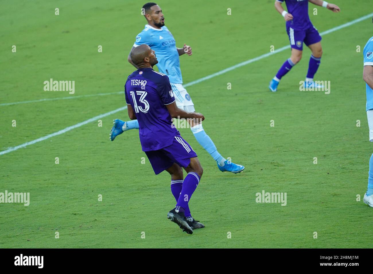 Orlando, Florida, USA, 8 maggio 2021, New York City FC Face Orlando City SC all'Exploria Stadium di Orlando, Florida, USA (Photo Credit: Marty Jean-Louis Foto Stock