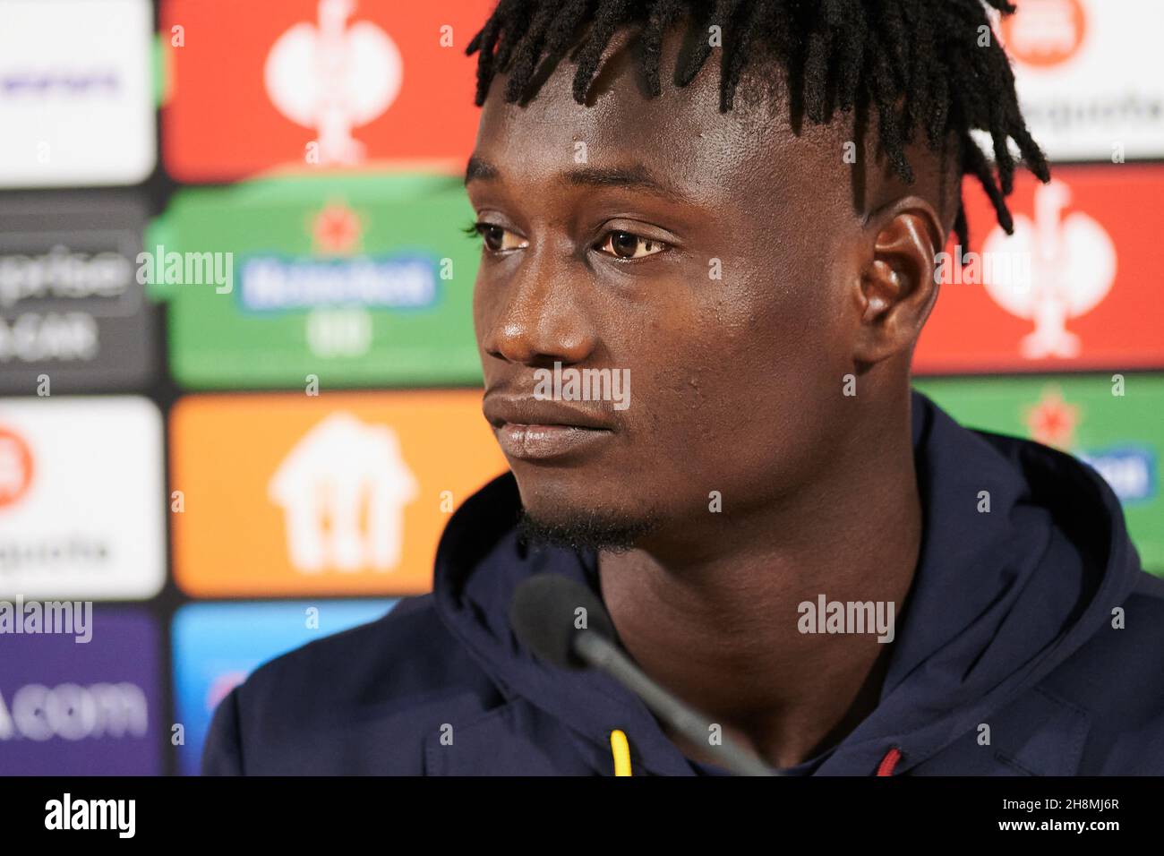 ZAPORIZHZHIA, UCRAINA - 28 SETTEMBRE 2021: Ebrima Darboe (55). La partita della UEFA Conference League tra FC Zorya Luhansk e AC Roma Foto Stock