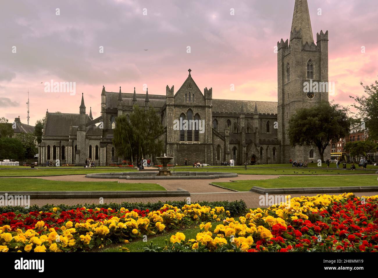Vista della Cattedrale di Dublino, Irlanda Foto Stock