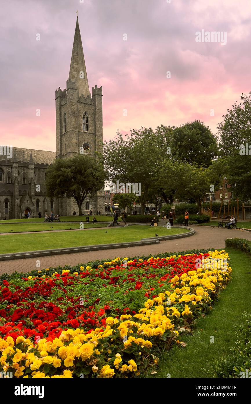 Vista della Cattedrale di Dublino, Irlanda Foto Stock