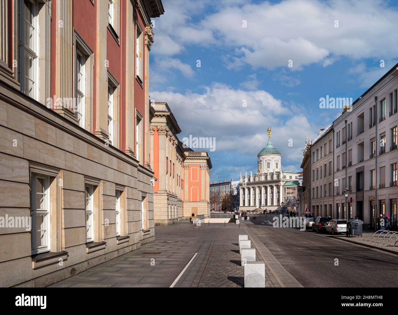 Ala laterale del Parlamento di Potsdam e del Museo di Arte e Storia nel Vecchio Municipio, Potsdam, Brandeburgo, Germania Foto Stock