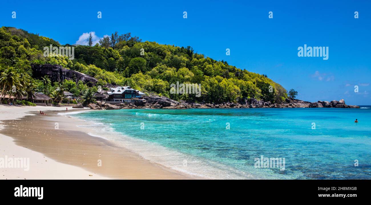 Takamaka Beach, Mahe, Seychelles, Mahe, Seychelles Foto Stock