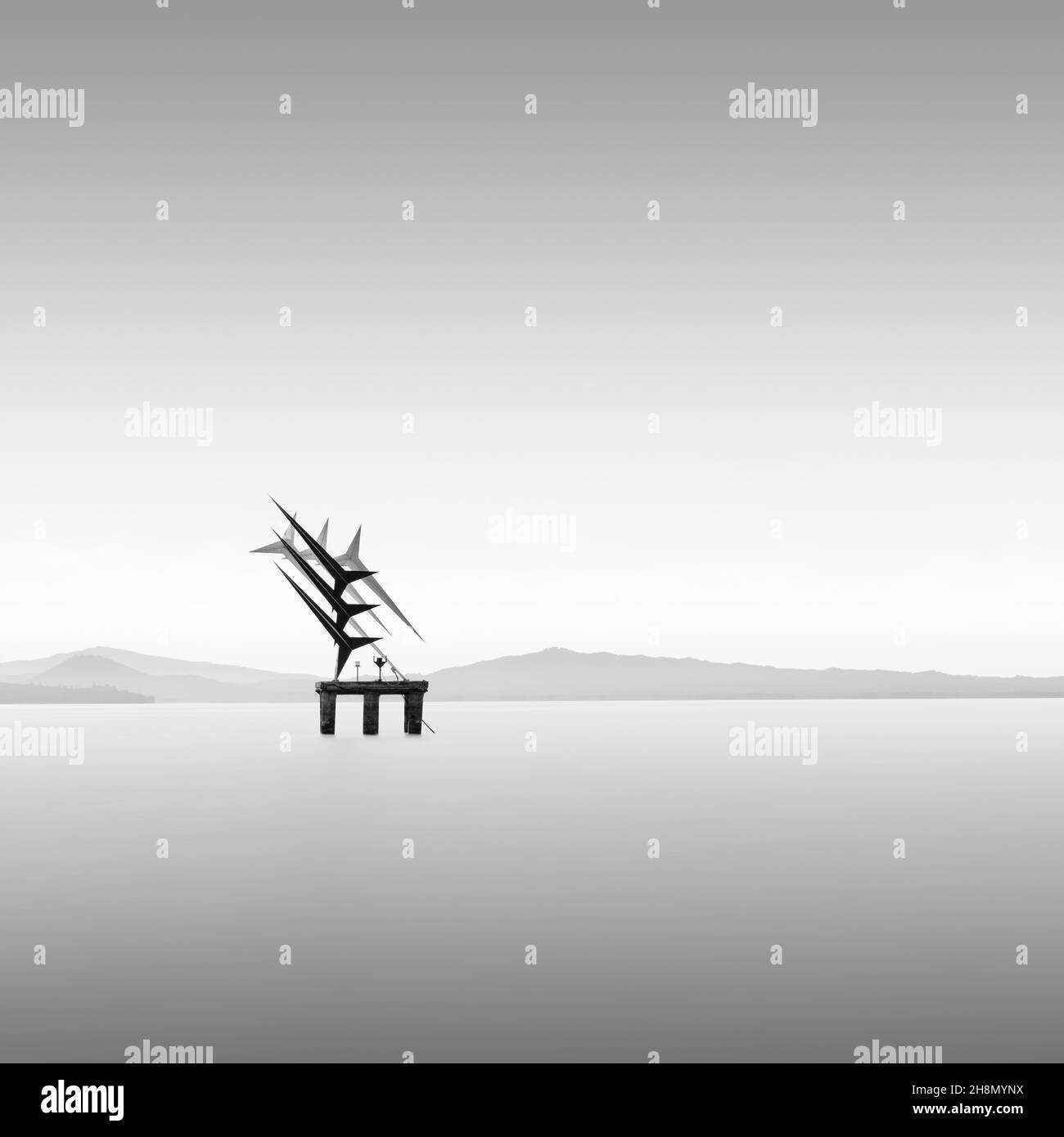 Monumento allo Squadrone volante caduto nel Lago Trasimeno, Umbria, Italia Foto Stock