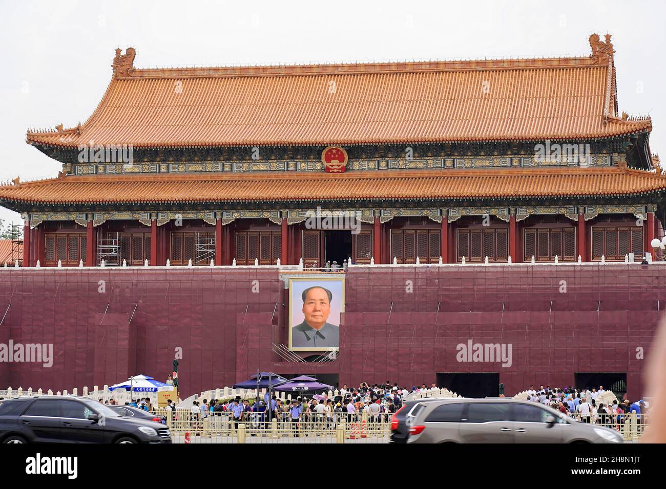 Ritratto di Mao Zedong, porta della Pace celeste, Piazza Tiananmen, Piazza Tiananmen, Pechino, Repubblica popolare Cinese Foto Stock