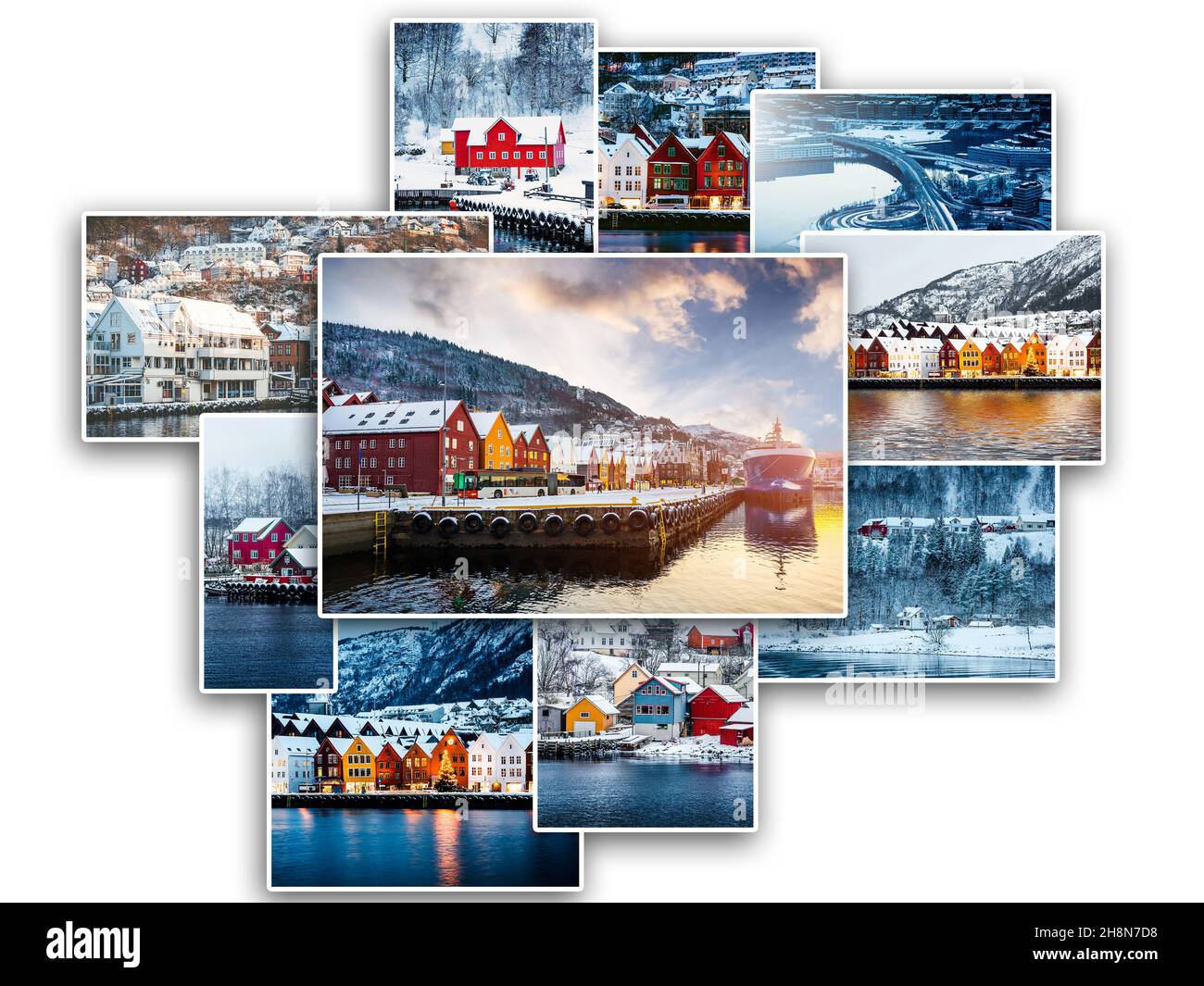 Collage di siti di Bergen Foto Stock