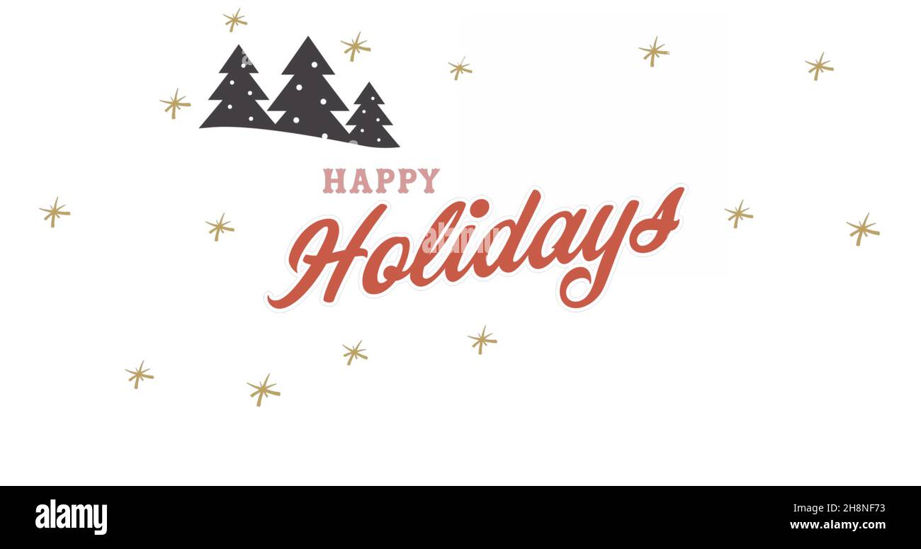 Immagine del saluto della stagione natalizia sulla decorazione su sfondo bianco Foto Stock