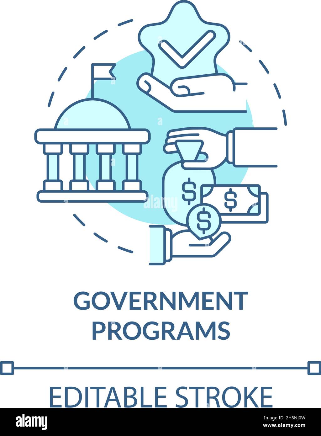 Programmi di governo per l'icona di concetto di affari Illustrazione Vettoriale