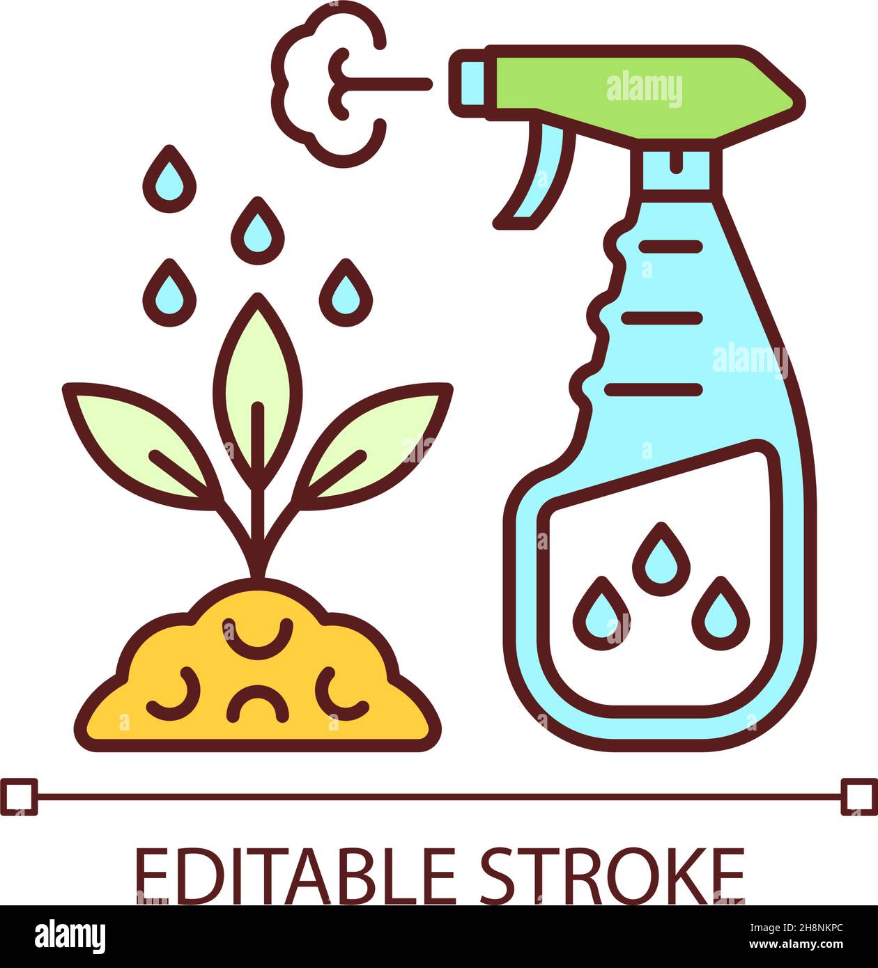Icona colore RGB fertilizzante spray Illustrazione Vettoriale