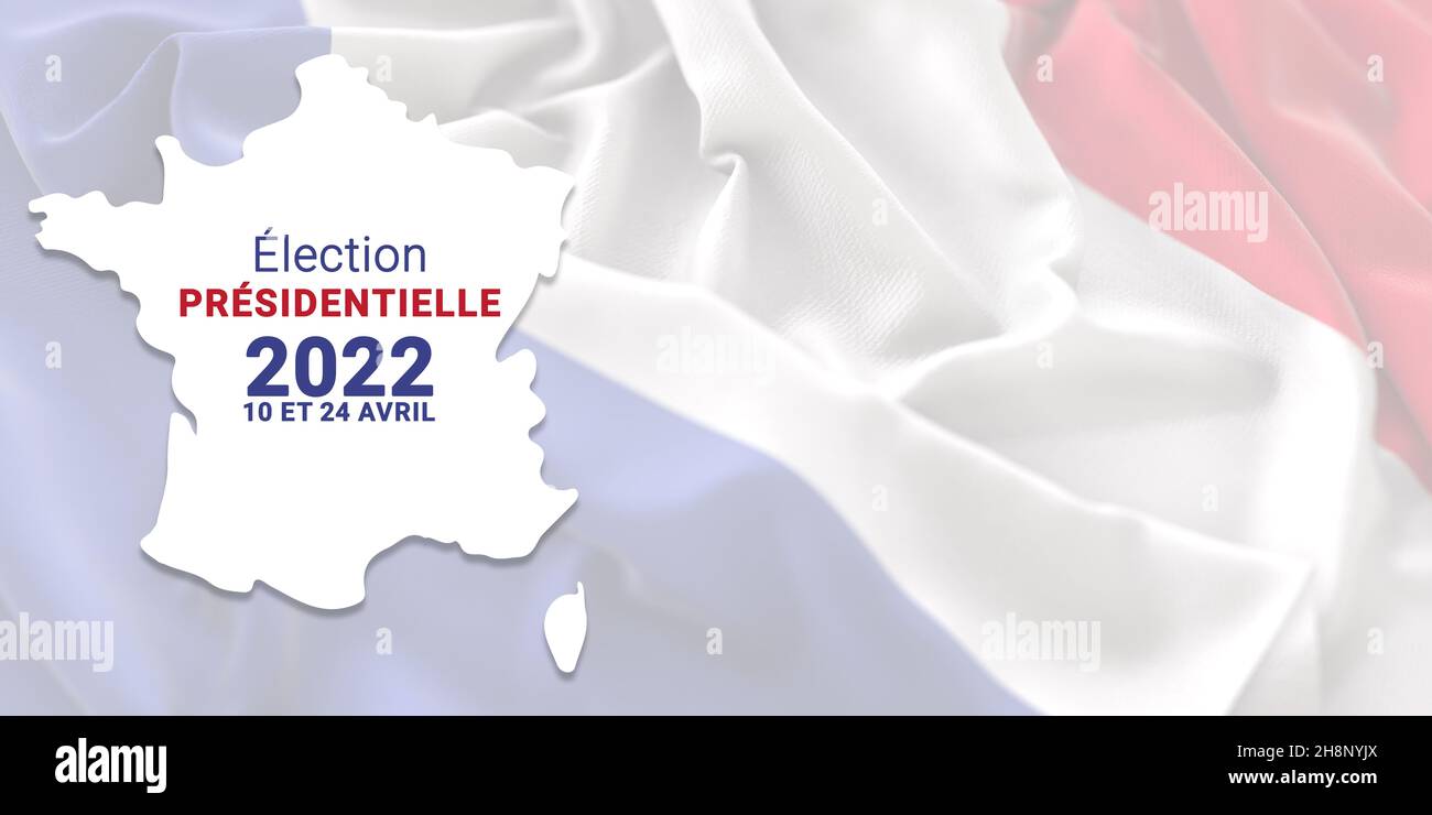 Elezioni presidenziali Francia 2022 - voto del 10 e 24 aprile 2022 - Banner Foto Stock