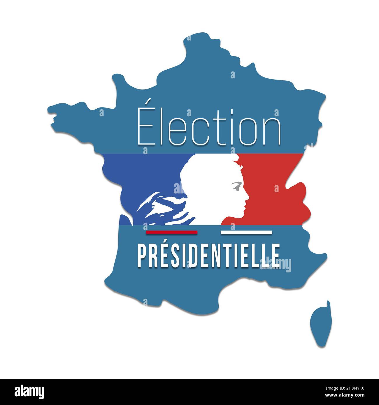 Elezioni presidenziali Francia 2022 - voto del 10 e 24 aprile 2022 - Banner Foto Stock