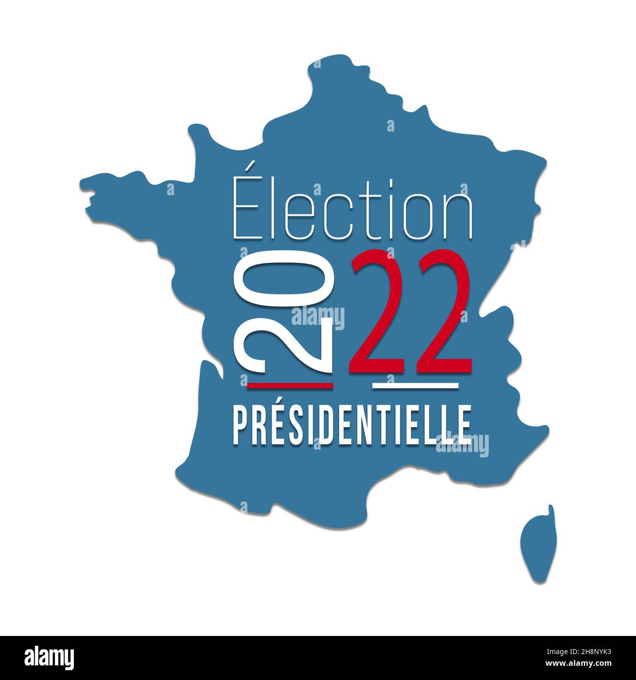 Elezioni presidenziali Francia 2022 - voto del 10 e 24 aprile 2022 - Banner Foto Stock