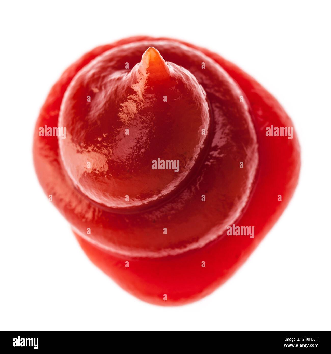Ketch-up pomodoro da sopra isolato su sfondo bianco Ketchup, ketchup pomodoro, salsa, ketch-up, sfondo, bianco, uno, solo, grasso, cibo, commestibile Foto Stock