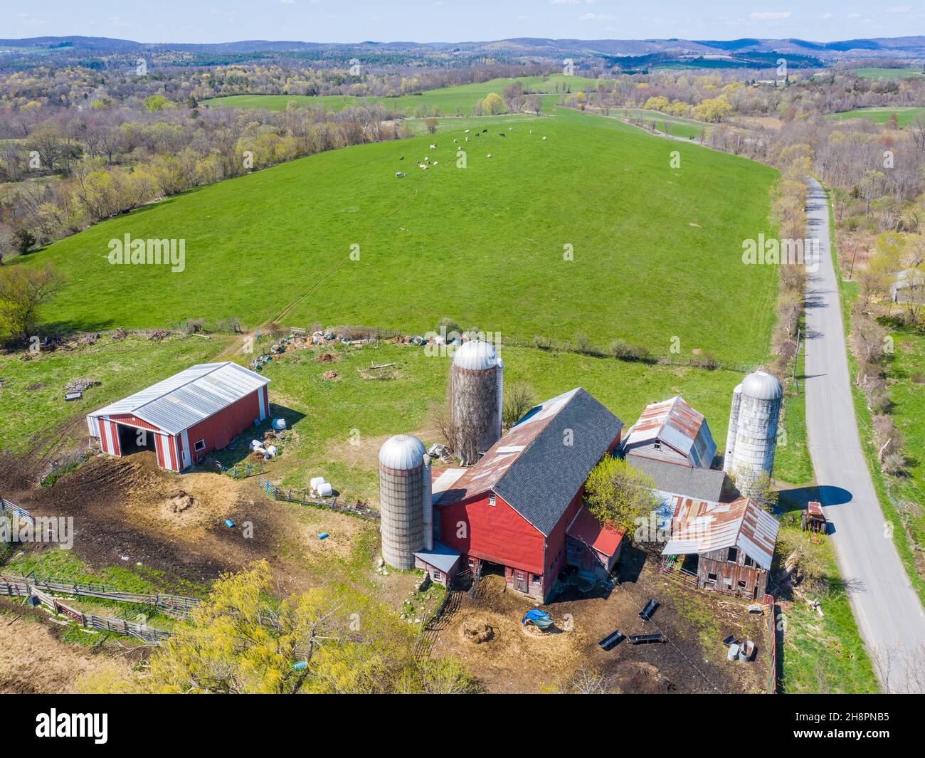 Fienile e fattoria a Ancram, NY Foto Stock