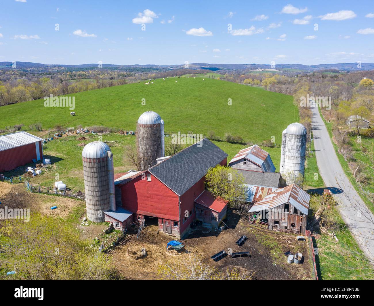 Fienile e fattoria a Ancram, NY Foto Stock