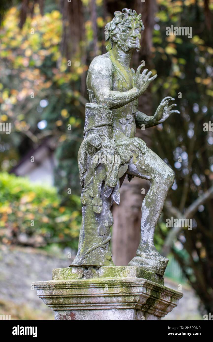 Statua di Candie Gardens raffigurante una mitica creatura satirica Foto Stock