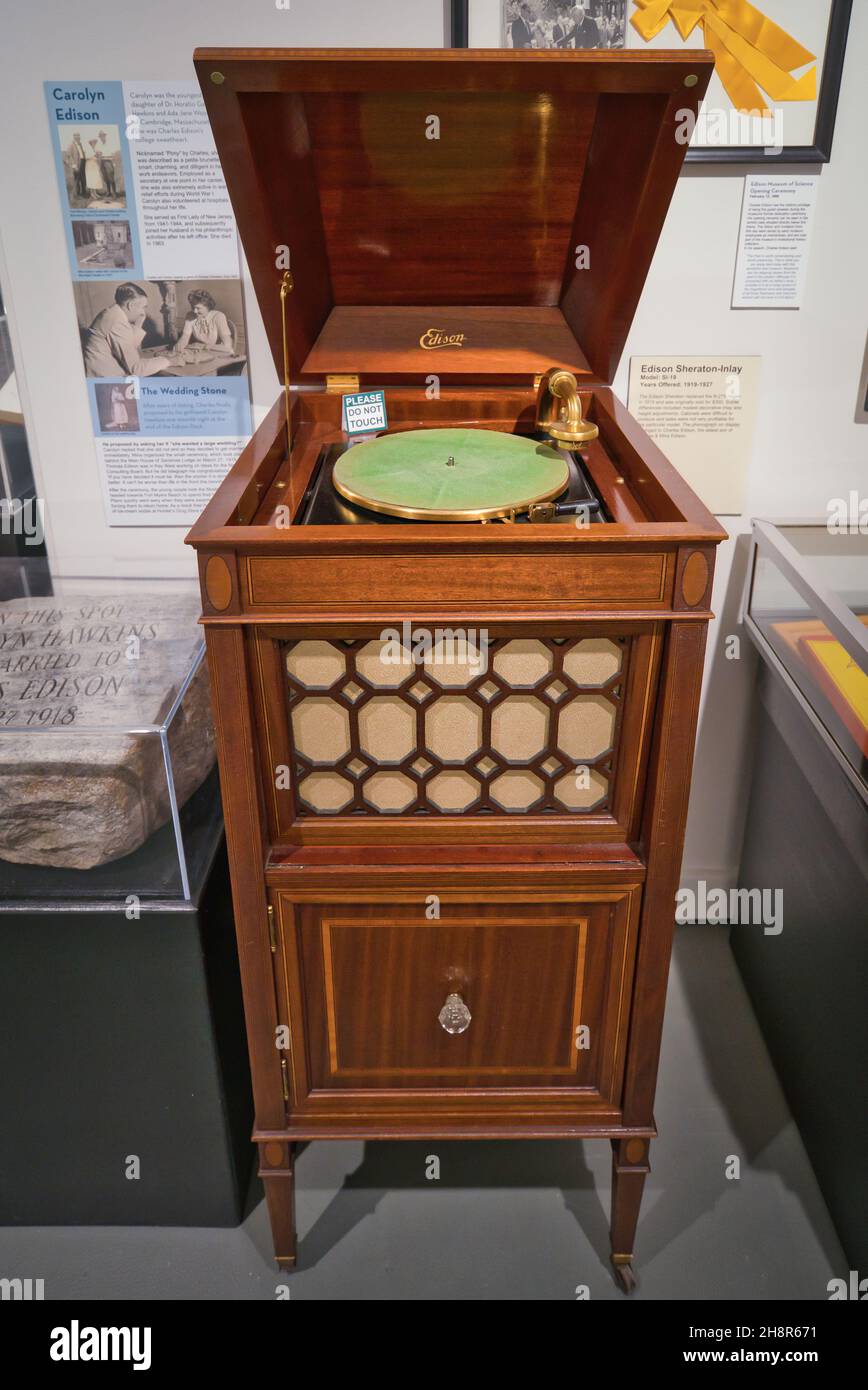 Giocatore di record al museo Edison a Fort Myers, Florida Foto Stock