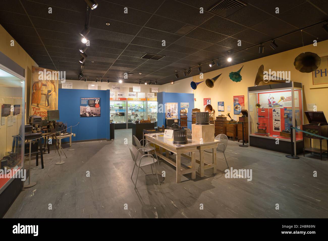 Sala fonografica all'Edison Museum di Fort Myers, Florida Foto Stock