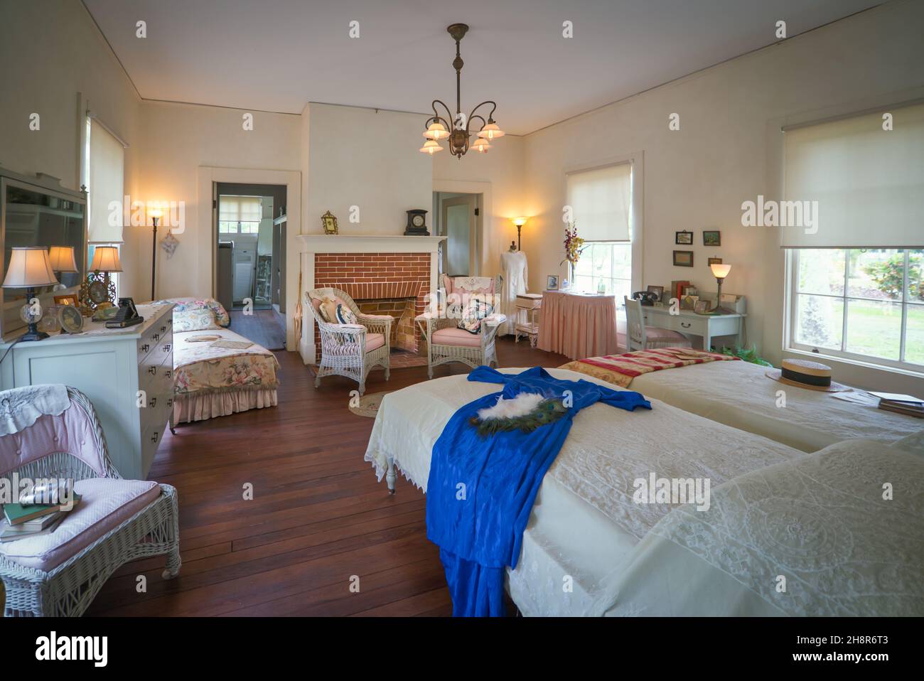 Camera da letto al Thomas Edison Estate a Fort Myers, Florida Foto Stock