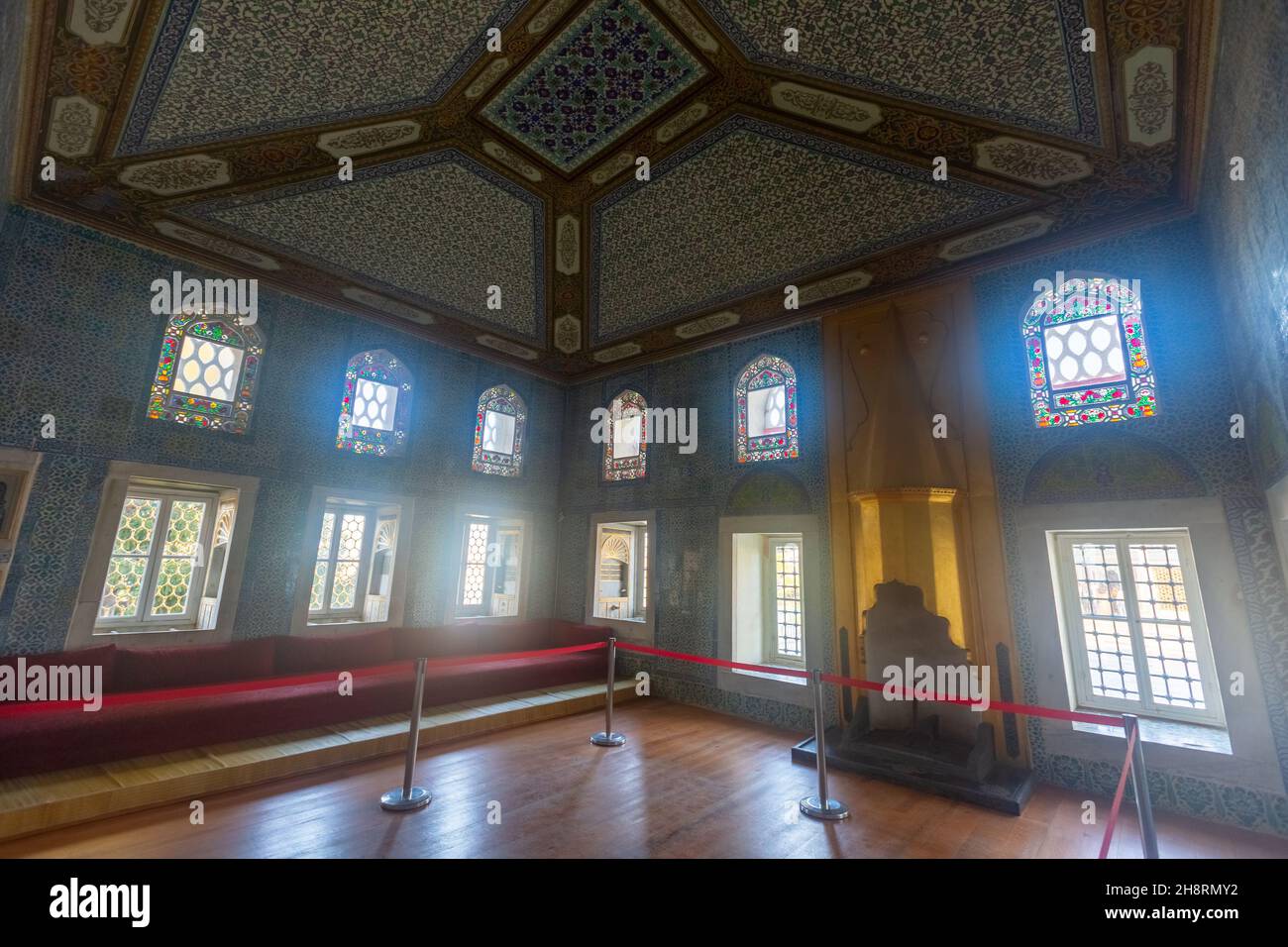 Interno della Sala della Circumcisione nel Palazzo Topkapi, Istanbul, Turchia Foto Stock