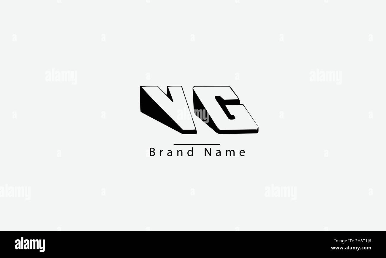 VG GV V G disegno astratto del logo vettoriale Illustrazione Vettoriale