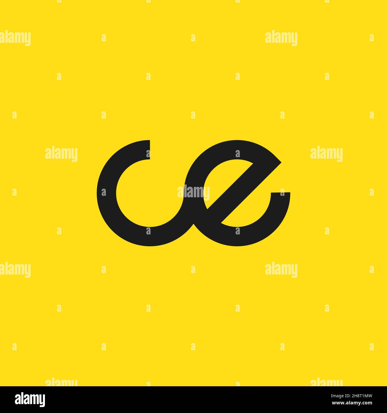 Modello vettoriale per il logo Letter CE ed EC Illustrazione Vettoriale