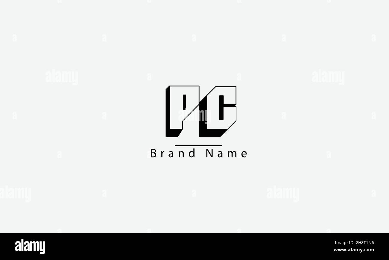 PC CP P C astratto logo vettoriale Illustrazione Vettoriale