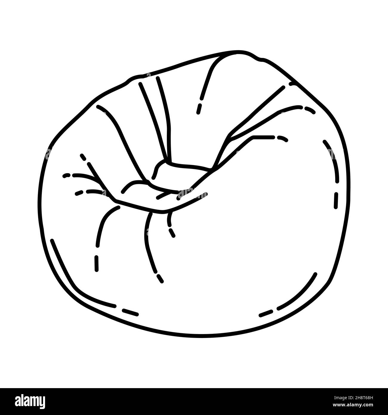 Beanless Bag parte di Mobili e Home Tools Design disegno a mano icona Set Vector. Illustrazione Vettoriale