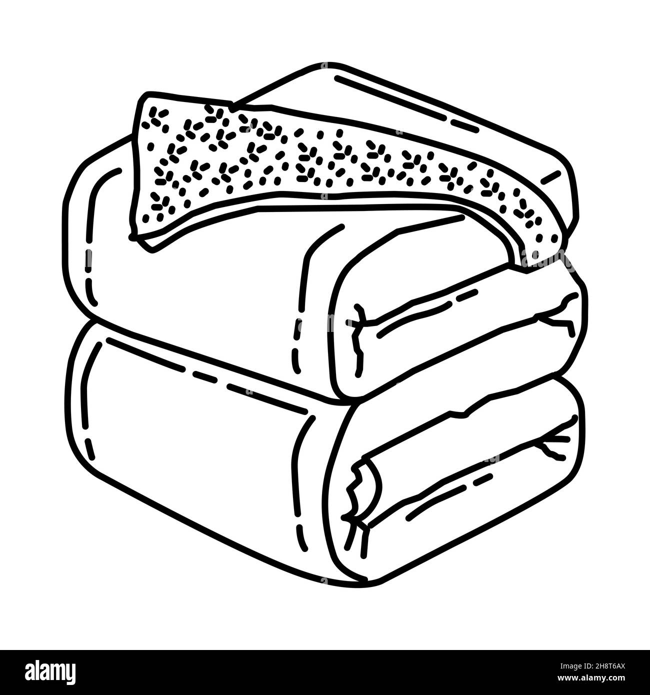 Coperta parte di Mobili e Home Tools Design disegno a mano icona set Vector. Illustrazione Vettoriale