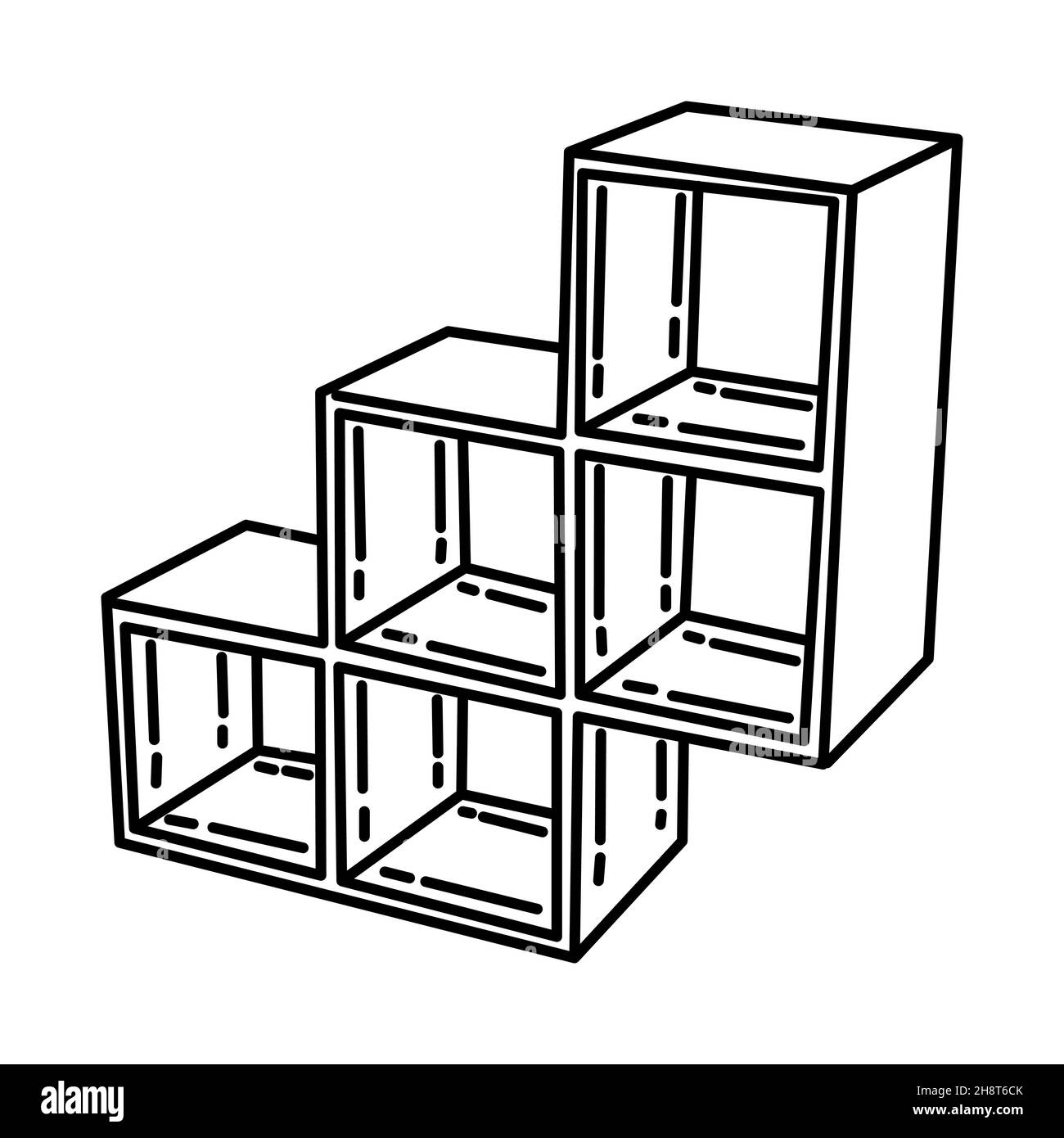 Cubo Libreria parte di Mobili e Home Tools Design disegno a mano icona Set  Vector Immagine e Vettoriale - Alamy