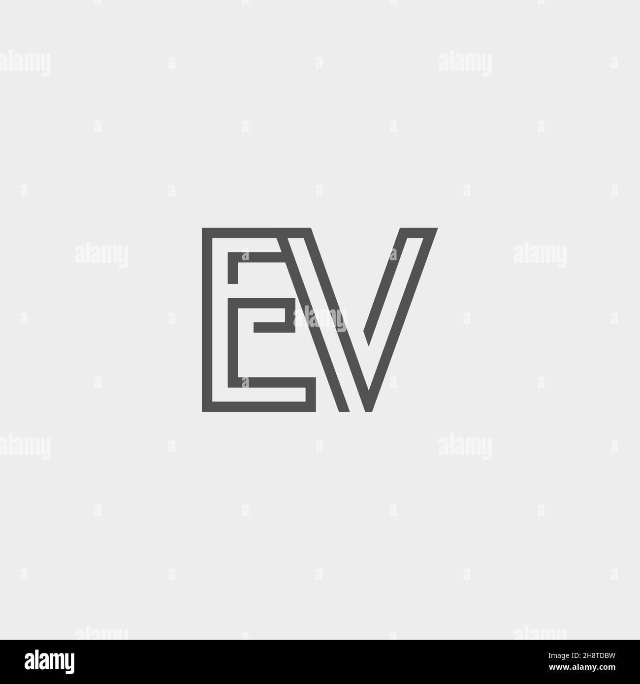 Innovativo logo EV iniziale professionale. Monogramma minimale ed elegante. Simbolo e cartello Premium Business Artistic Alphabet Illustrazione Vettoriale