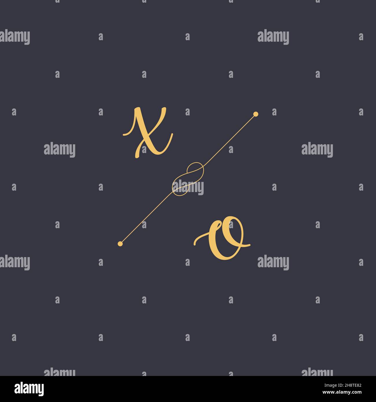 XO iniziali lettera alfabeto acquerello logo marchio collezione set, modello di logotipo femminile in elegante stile artistico. Design femminile con logo di lusso Illustrazione Vettoriale
