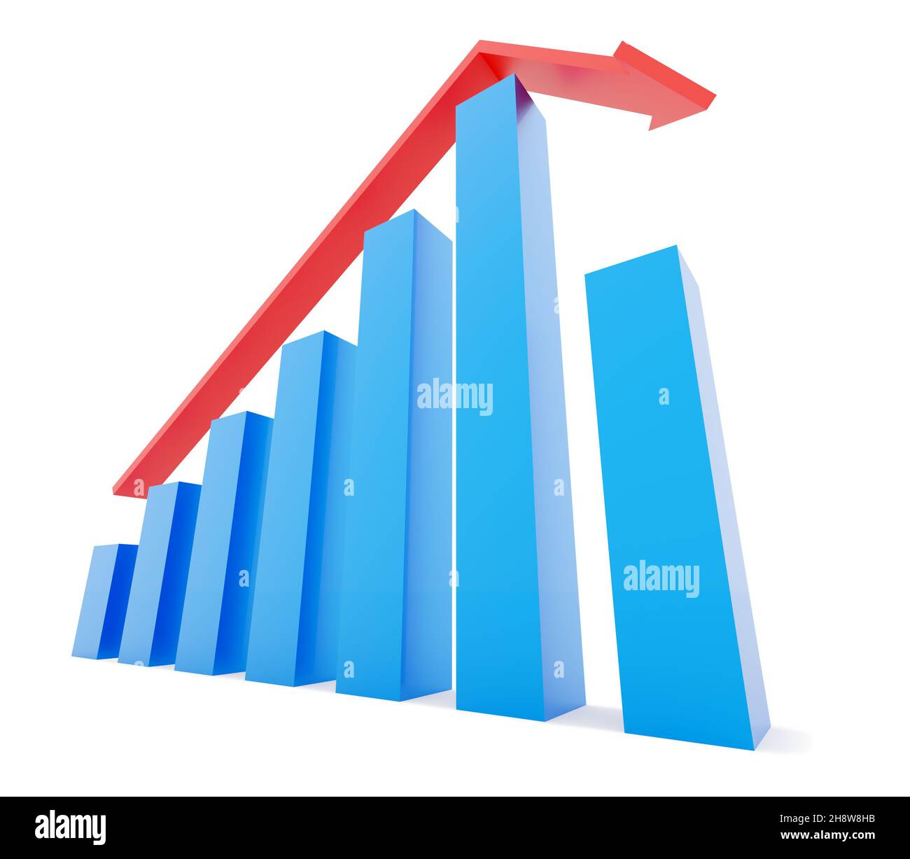 Business e il concetto di fallimento. Grafico in bancarotta con recessione. rendering 3d Foto Stock