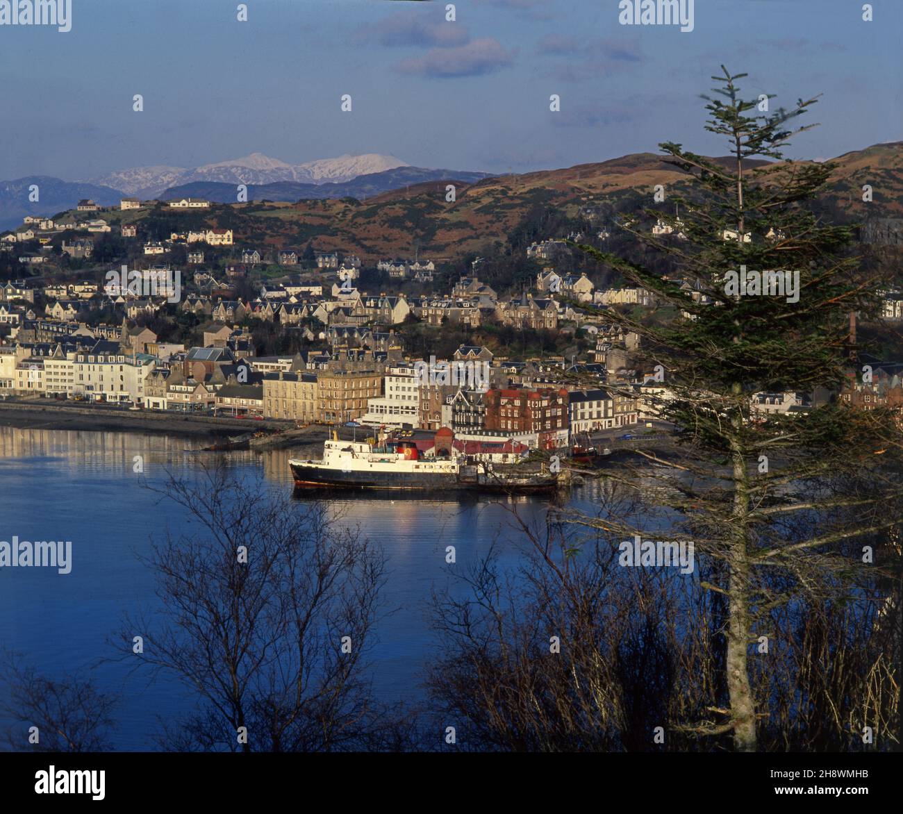 La MV Glen Sannox al Molo Nord di Obans anni '70 Foto Stock