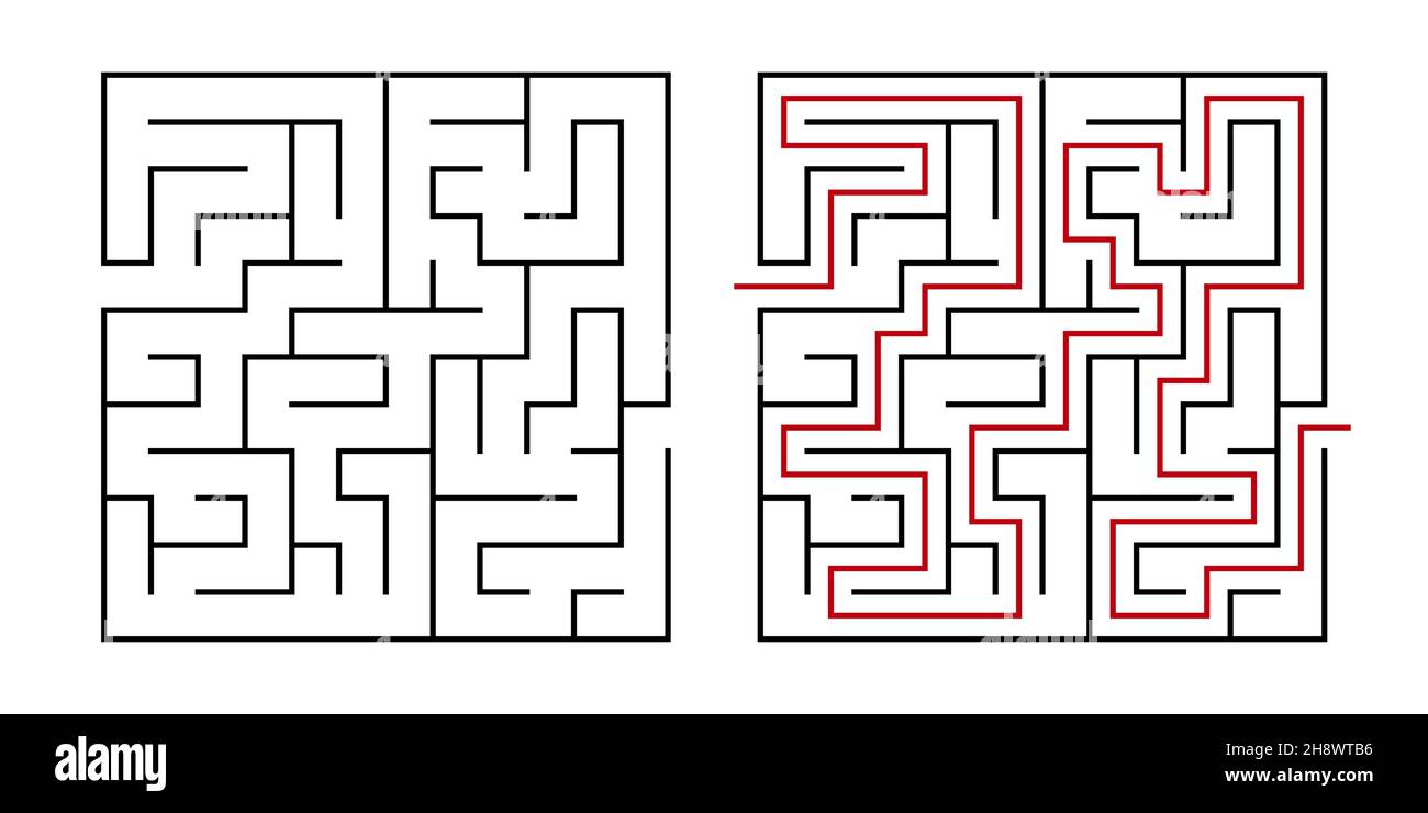 Labirinto di gioco di logica di istruzione per i bambini. Trova la strada giusta. Labirinto o puzzle design. Illustrazione vettoriale. Illustrazione Vettoriale