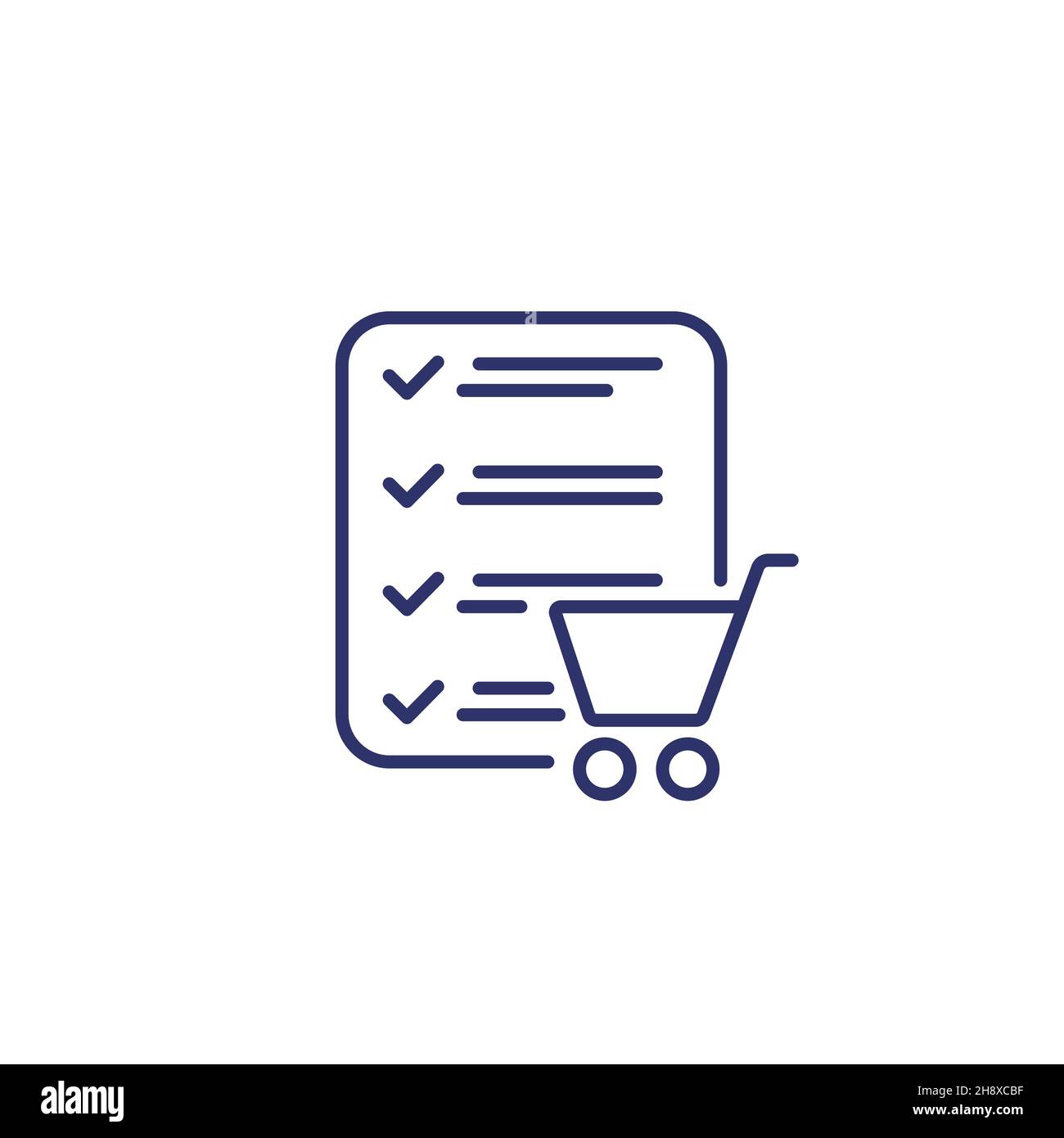 Icona della riga dell'elenco ordini in bianco Illustrazione Vettoriale