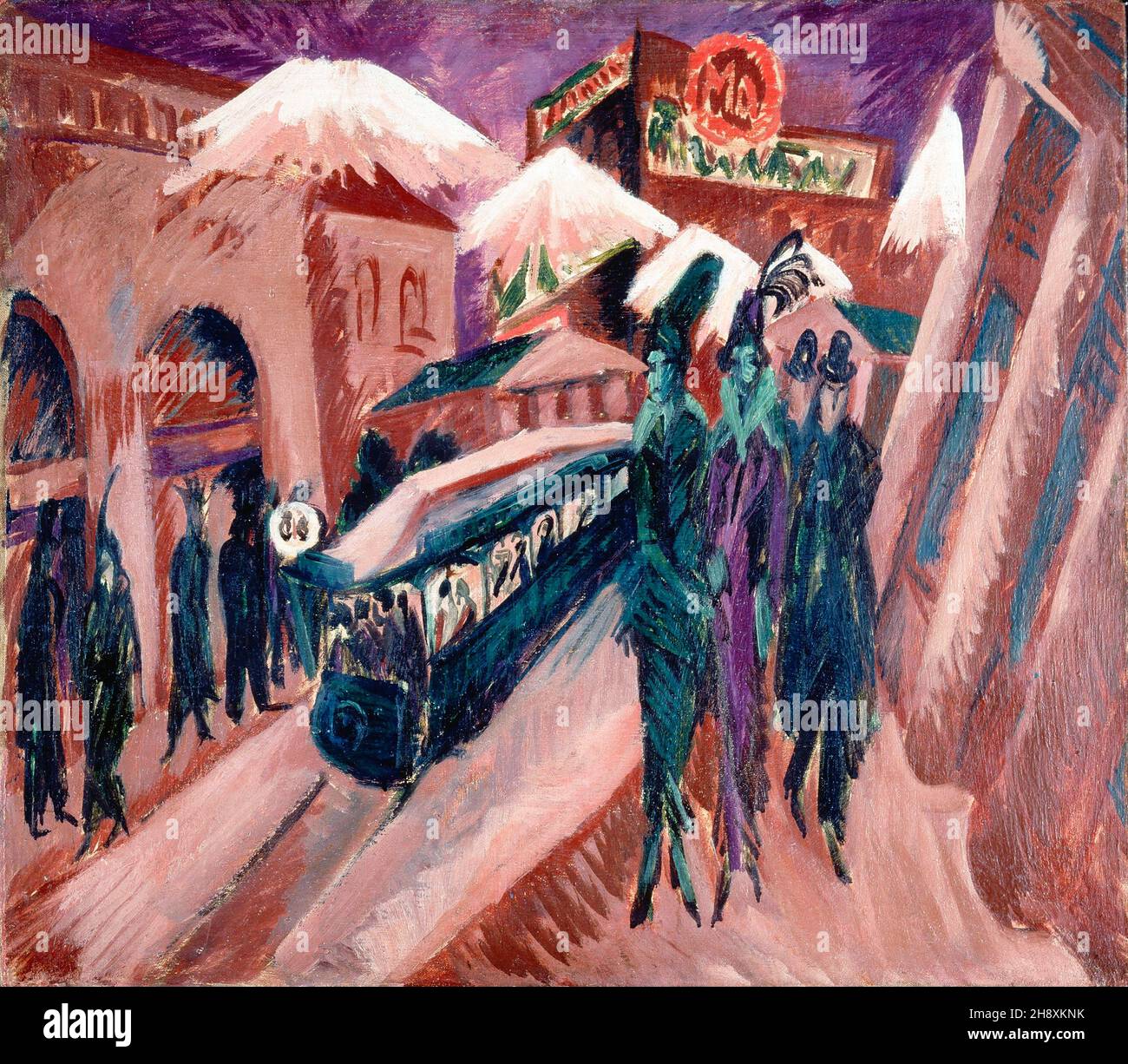 Leipziger Straße con tram elettrico di Ernst Ludwig Kirchner (1880-1938), olio e tecnica mista su tela, 1914 Foto Stock