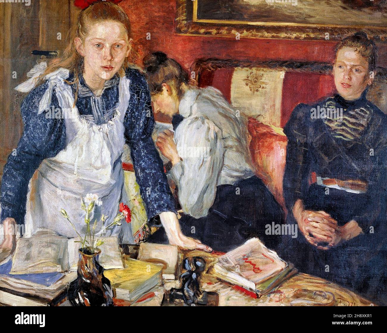 La lezione dell'artista tedesco Fritz von Uhde (1848-1911), olio su tela, 1899 Foto Stock