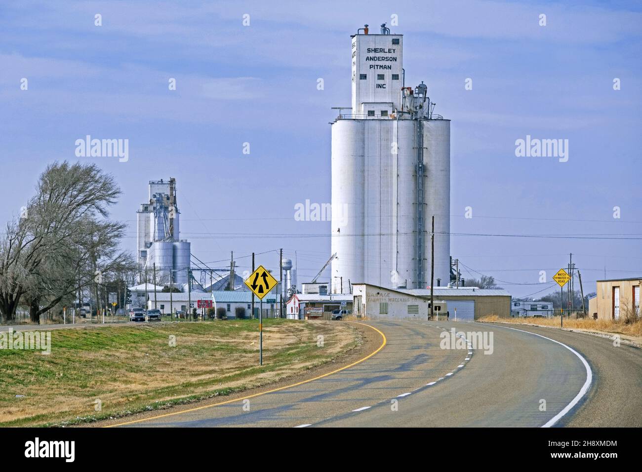 Shirley Anderson Pitman, Inc. Elevatore di grano a Farwell, Parmer County, Texas, Stati Uniti / Stati Uniti Foto Stock