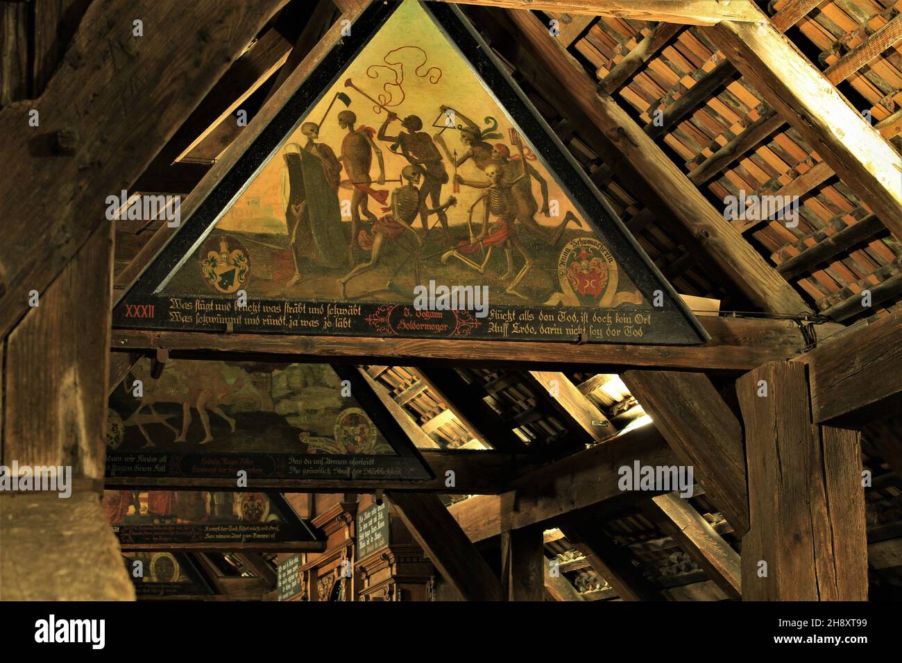 Pittura sul ponte Spreuer, Lucerna, Svizzera Foto Stock